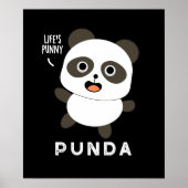 Poster Punda Funny Animal Panda Pun Dark BG (Devant)