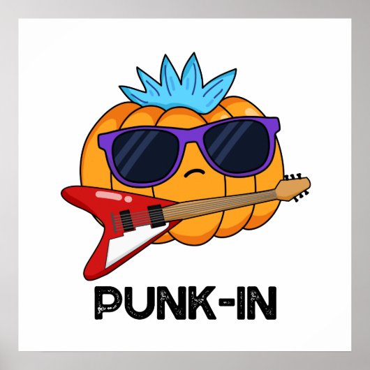 Poster Punk in Funny Punk Rock Citrouille Pun (Devant)