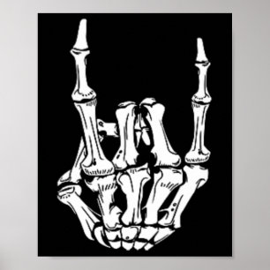 Poster Punk Rock Skeleton Cool Rocker Halloween Hommes Fe