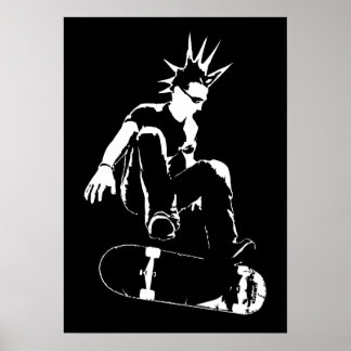Poster punk skateboard
