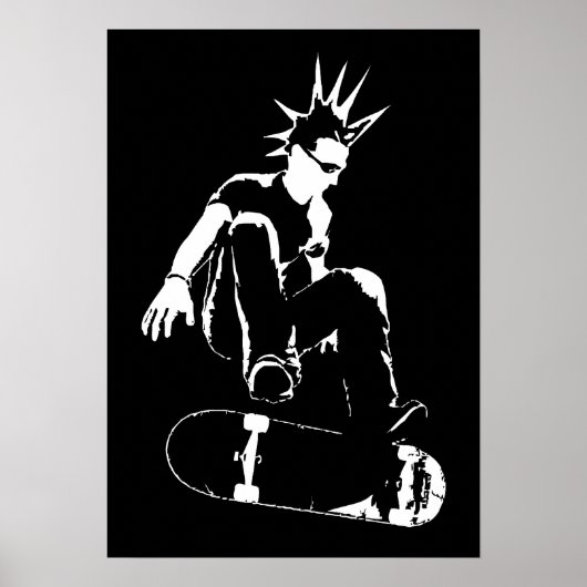 Poster punk skateboard (Devant)