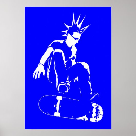 Poster punk skateboard (Devant)