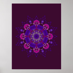 Poster Punktmalerei trifft auf Mandala 1.21