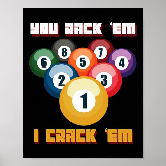 Poster Puns Billard Joueur Ou Athlète (Devant)