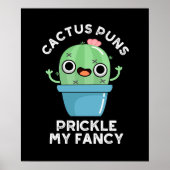 Poster Puns Cactus Pricket Mon Fancy Plante Pun Dark BG (Devant)