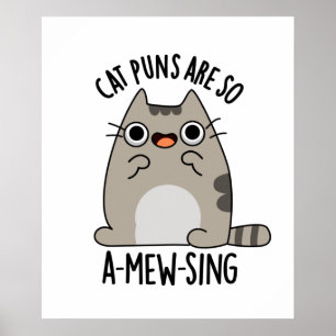 Poster Puns de chat ARe So A-mew chanter drôle animal jeu
