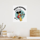 Poster Puns de musique drôles de Head Banger (Cuisine)