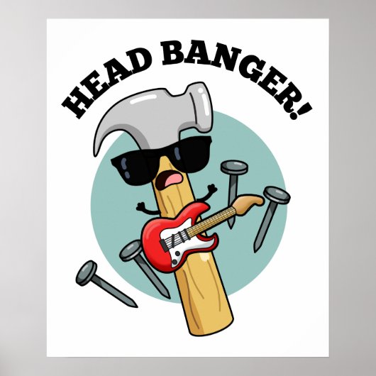 Poster Puns de musique drôles de Head Banger (Devant)