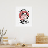 Poster Puns de vache Udderly Amoosing Funky Animal Pun (Cuisine)