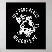 Poster Puns de vache Vraiment Moooooooooooooooooh amusant (Devant)