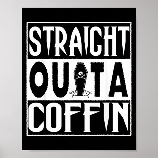 Poster Puns drôles de vampire d'Halloween de cercueil (Devant)