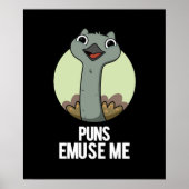 Poster Puns Emuse Me Drôle Emu Pun Dark BG (Devant)