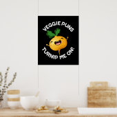 Poster Puns Veggie Turnip Me Sur Pun Funny Dark BG (Cuisine)