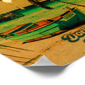 Poster Punta Cana Dominicaine Palm Tree Retro Sunset (Coin)