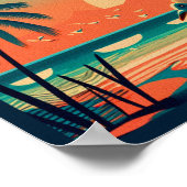 Poster Punta Cana DR Retro Flamants roses Souvenir 1950 (Coin)