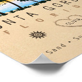 Poster Punta Gorda Florida Retro Sunset Palm tree 1960 (Coin)