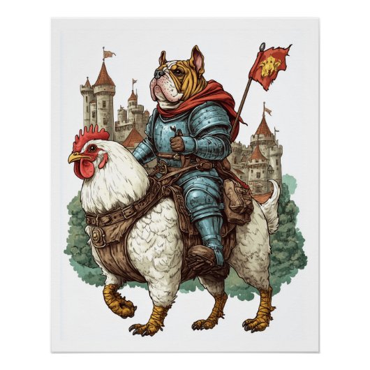Poster Pup Chavalier � Héros Médiéval Canin (Devant)