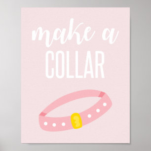 Poster Puppy Anniversaire Signale Faire un collier rose