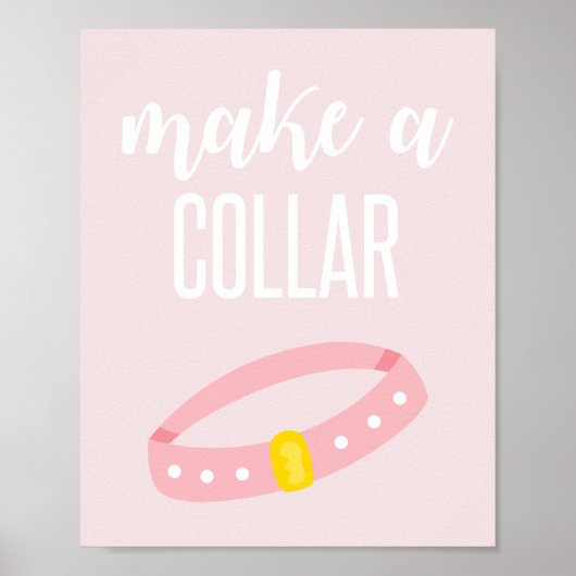 Poster Puppy Anniversaire Signale Faire un collier rose (Devant)