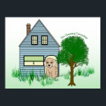 Poster Puppy Dog est le comité de salutation de la maison<br><div class="desc">Qui est le premier à la porte quand des amis ou de la famille se présentent ? Le chien,  bien sûr. C'est un travail de chien de faire que tous les invités se sentent les bienvenus dans votre maison. Rendez-le officiel avec cette jolie affiche d'un chiot à la porte.</div>