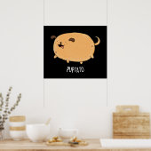 Poster Puptato Funny Puppy Potato Pun Dark BG (Cuisine)