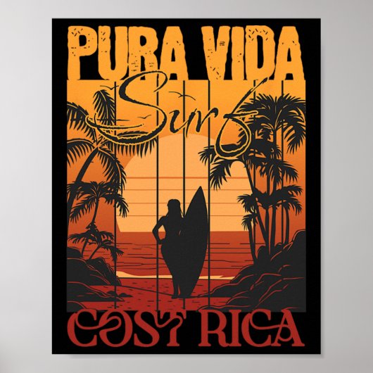 Poster Pura Vide Costa Rica Surf  (Devant)