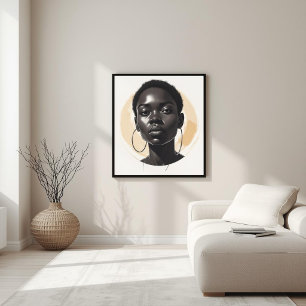 Poster Pure Essence – Portrait Contemporain de Femme Noir