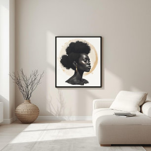 Poster Pure Essence – Portrait Contemporain de Femme Noir