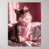 Poster Purfection rose : Chic Chat dans le style (Devant)