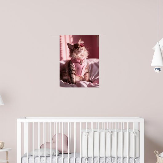 Poster Purfection rose : Chic Chat dans le style (Pépinière 2)