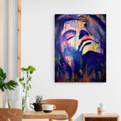 Poster Purple Abstrait Graphic Woman Portrait Art