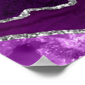 Poster Purple and Silver Agate Wedding Seating Chart (Coin)