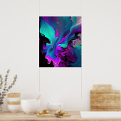 Poster Purple Aqua Turquoise Belle Flûte Abstraite (Cuisine)