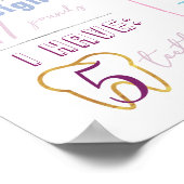 Poster Purple Bleu Or Hiver Mon Anniversaire Statistiques (Coin)