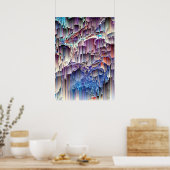 Poster Purple Blue Red Cascade Rock Art Abstrait (Cuisine)