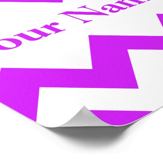 Poster Purple Bold Chevron avec nom (Coin)