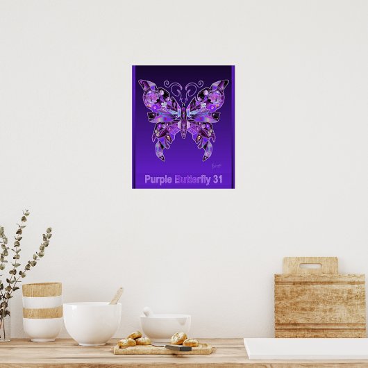 Poster Purple Butterfly 31 (Cuisine)