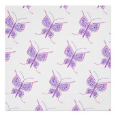 Poster Purple Butterfly Pattern (Devant)