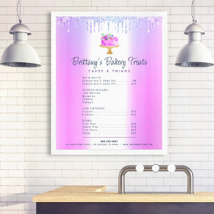 Poster Purple Cake Boulangerie Parties scintillant Driver