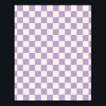 Poster Purple Check, Checkerboard Pattern, Checkered<br><div class="desc">Pattered Checkered - purple and cream white checkerboard.</div>