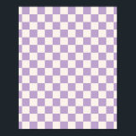 Poster Purple Check, Checkerboard Pattern, Checkered<br><div class="desc">Pattered Checkered - purple and cream white checkerboard.</div>