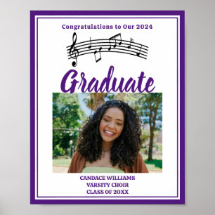 Poster Purple Choir Photo High School Graduation Party