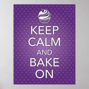 Poster Purple Conserver le calme et faire cuire sur l'aff