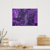 Poster Purple Cyber Circuit Board Tech Electronique (Cuisine)