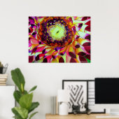 Poster Purple Dahlia peinture pop art originale (Bureau à domicile)