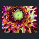 Poster Purple Dahlia peinture pop art originale<br><div class="desc">avec un design original et unique de l'aquarelle peinture florale de gros plan,  macro dahlia fleurit dans un détail exquis presque 3D. Ce design est coloré de violet,  rose chaud et jaune pour les amateurs d'art botanique ou pour les amateurs de couleurs vives et intenses.</div>