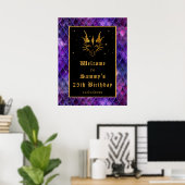 Poster Purple Dragon Scales Gold Anniversaire Bienvenue (Bureau à domicile)
