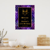 Poster Purple Dragon Scales Gold Anniversaire Bienvenue (Cuisine)