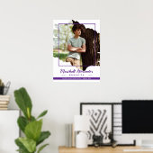 Poster Purple Edgy Abstrait Torn Photo Graduation (Bureau à domicile)