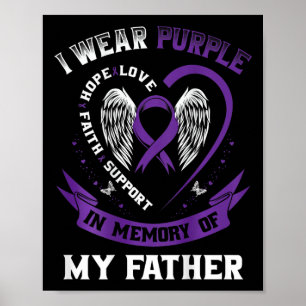 Poster Purple En Mémoire Du Père Papa Cancer Pancréatique